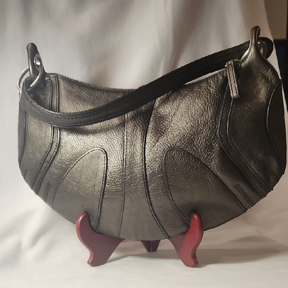 BANANA REPUBLIC LEATHER COW HIDE Chic Brown  Shoulder Bag - Picture 3 of 13